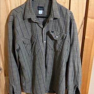 Vintage CODET Men's Casual Plaid Button Down Shirt - Black